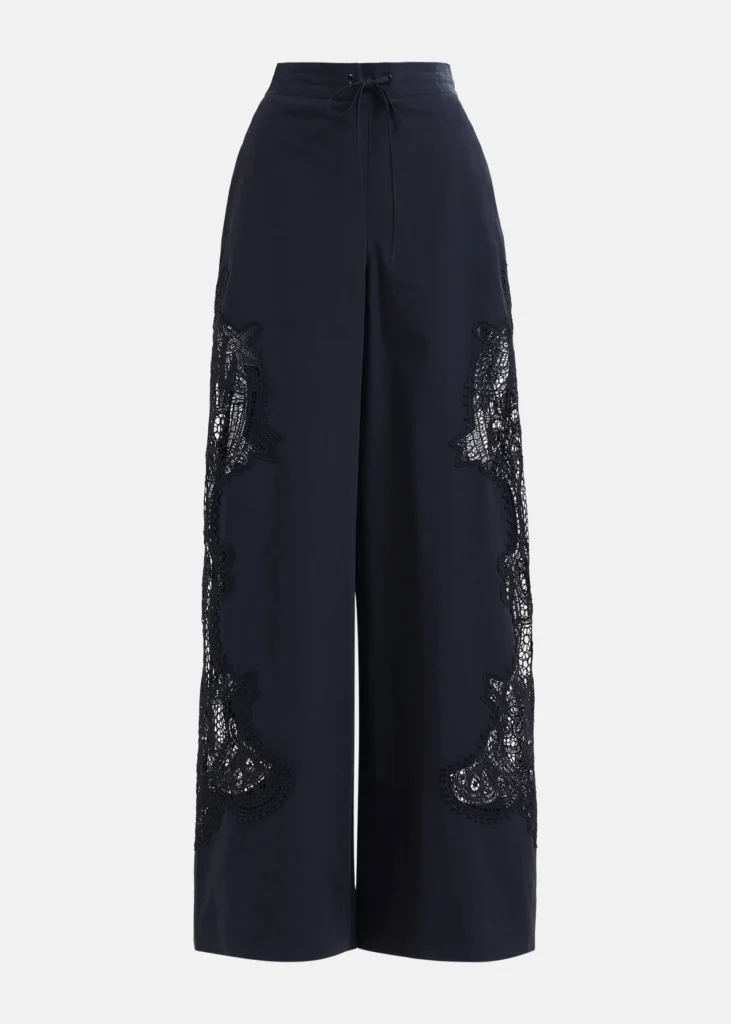 Wide-leg cotton pants